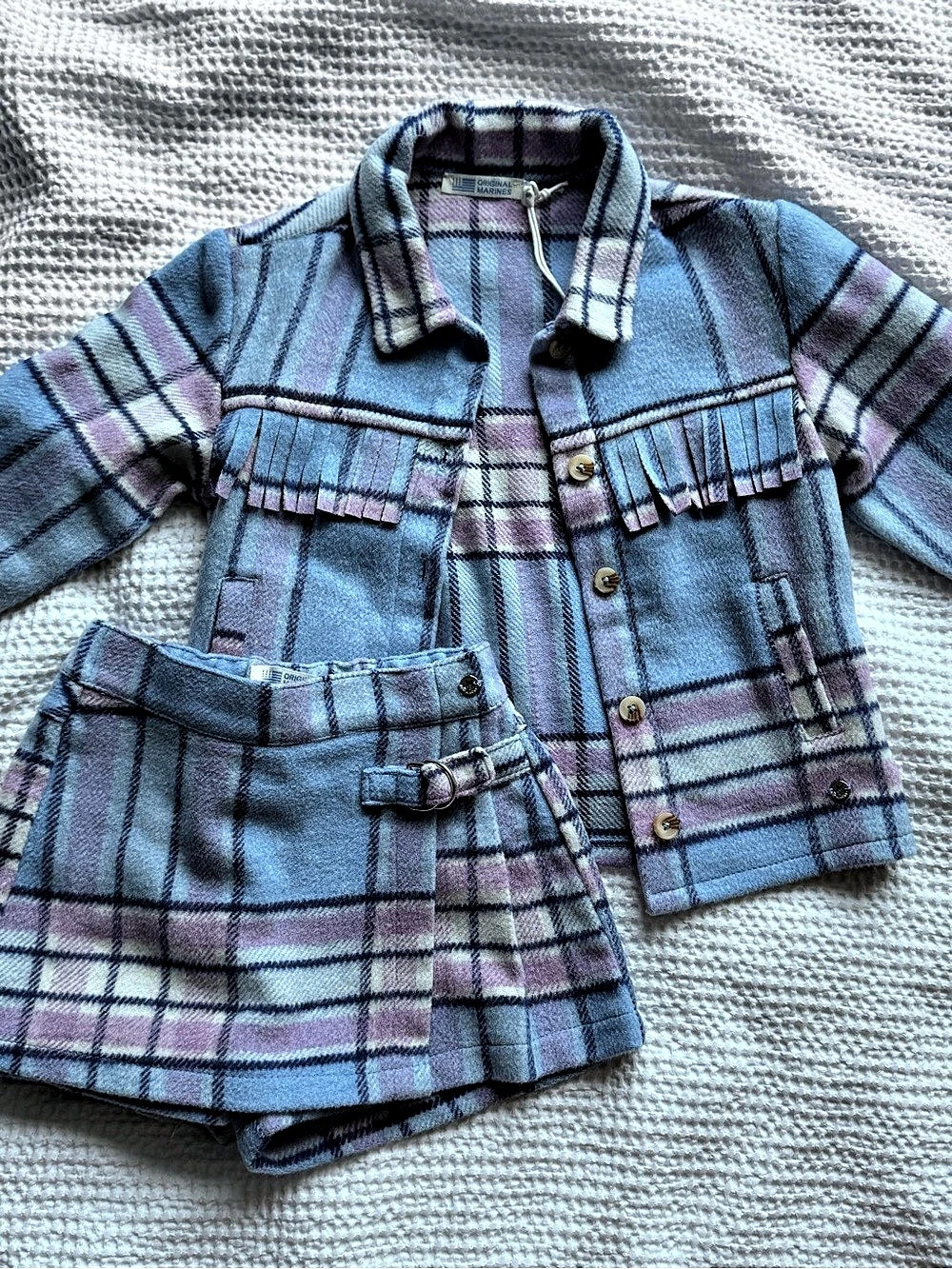 Original Marines Adorable Plaid Wool Jacket & Skort Set Girls 18-24M NWT